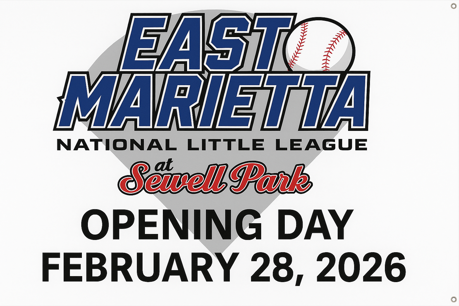 east marietta national little league opening day logo